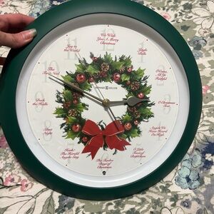 Howard Miller Green Christmas Wall Clock